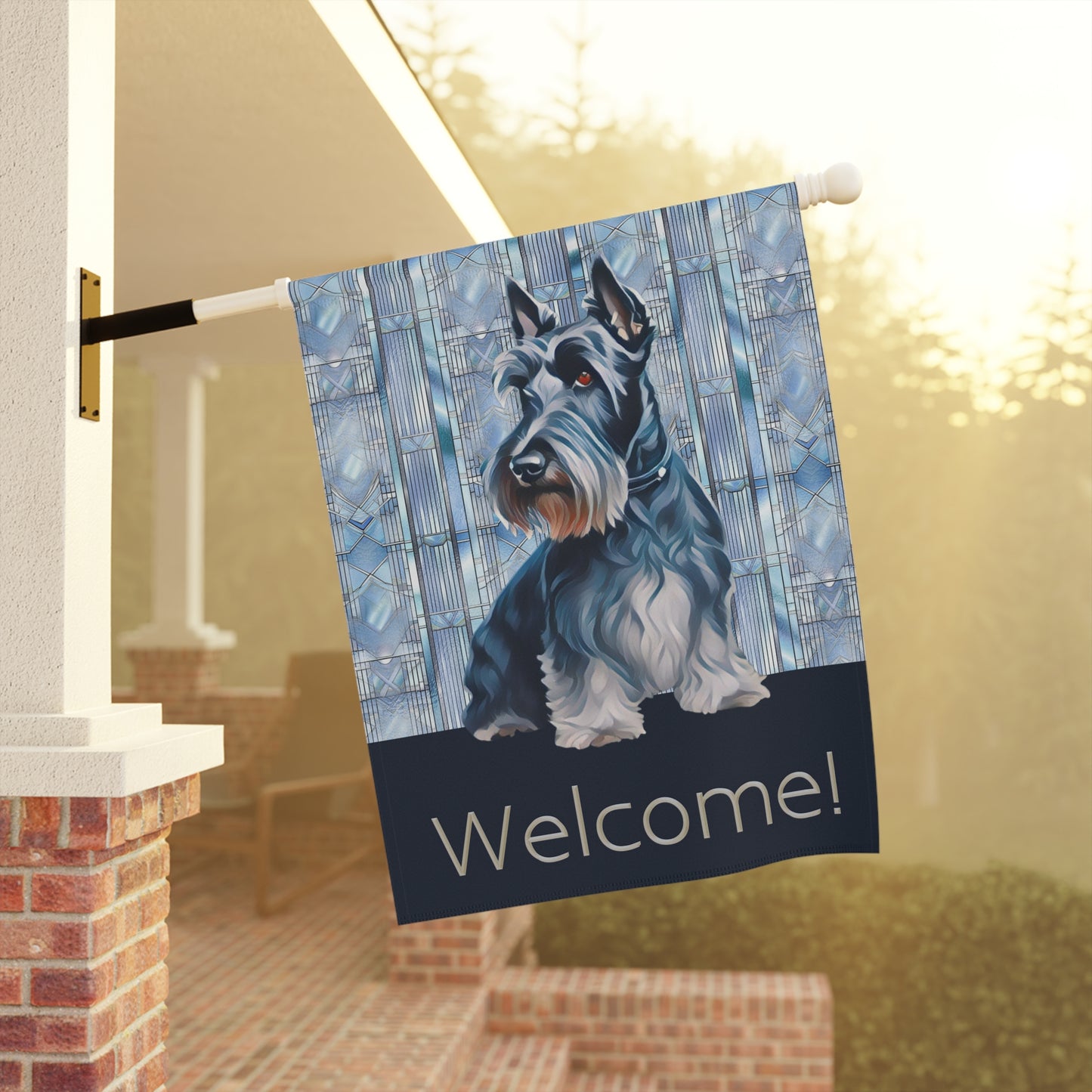 Scottish Terrier Welcome Scottie 2-Sided Garden & House Flag/Banner