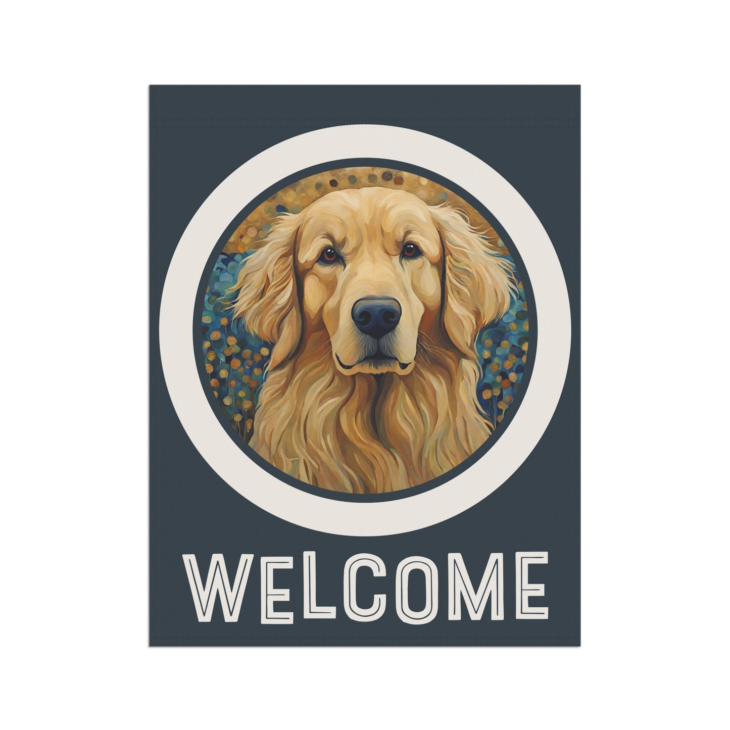 Golden Retriever 2 Welcome 2-Sided Garden & House Flag/Banner