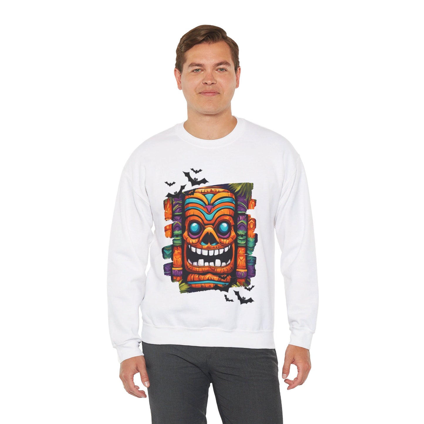 Halloween Tiki Unisex Heavy Blend™ Crewneck Sweatshirt