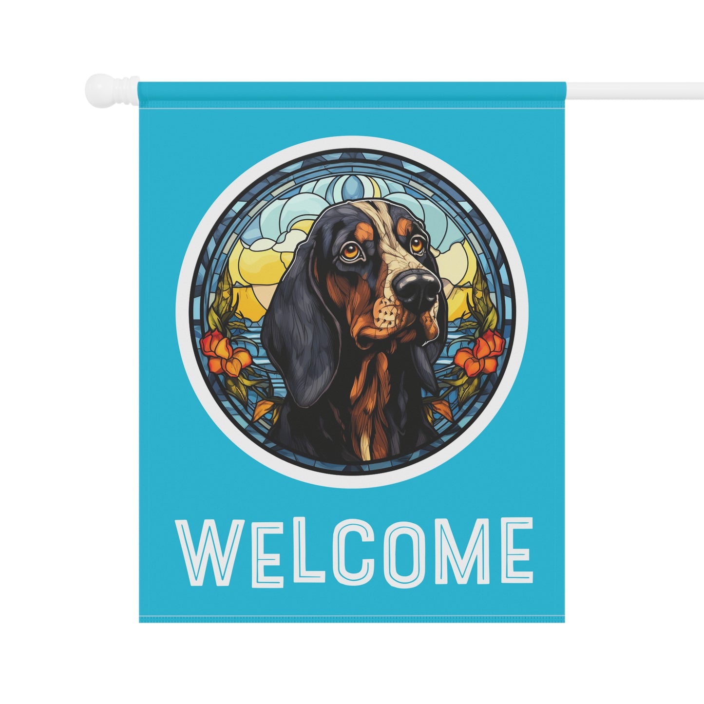 Bluetick Coonhound Welcome 2-Sided Garden & House Flag/Banner