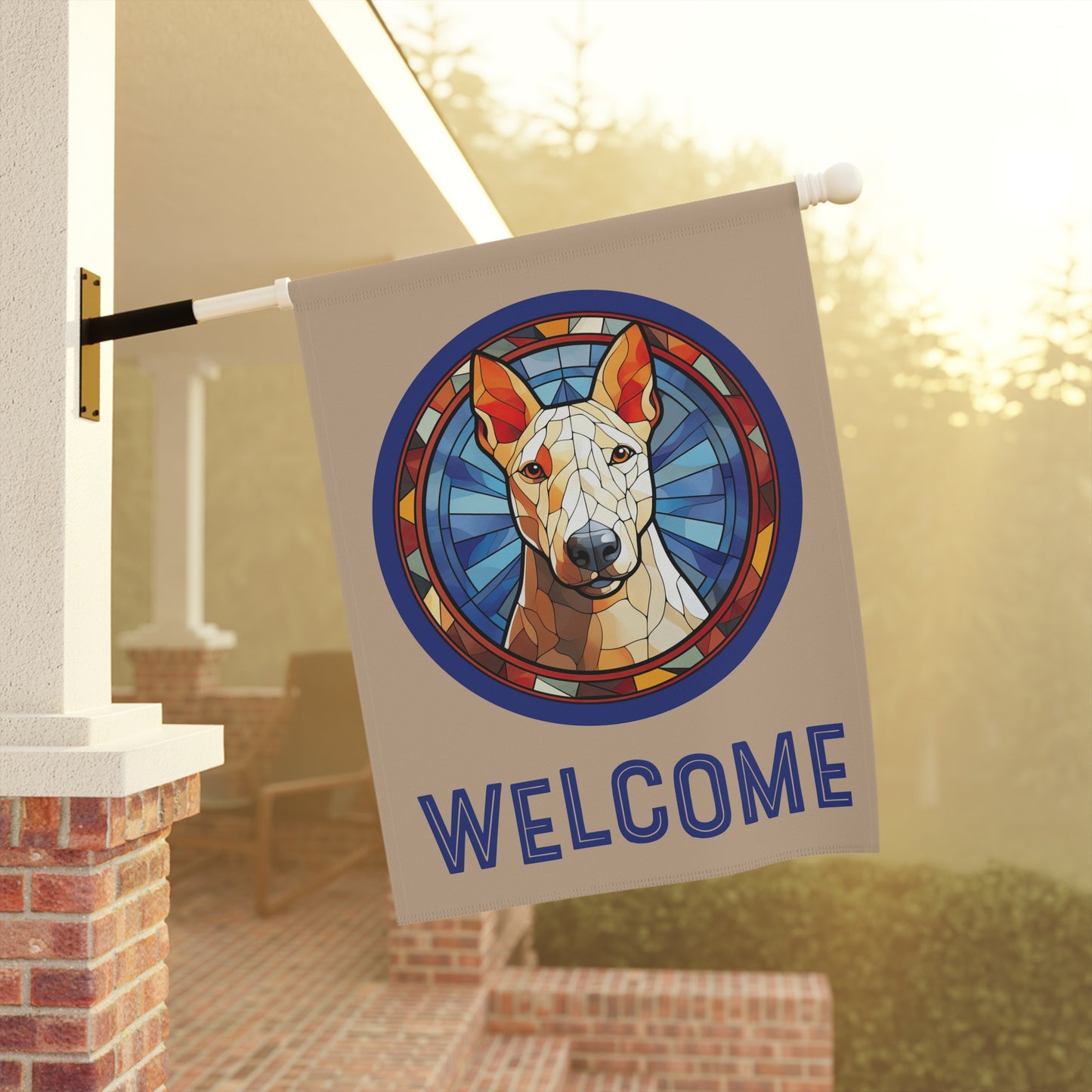 Bull Terrier Welcome 2-Sided Garden & House Flag/Banner