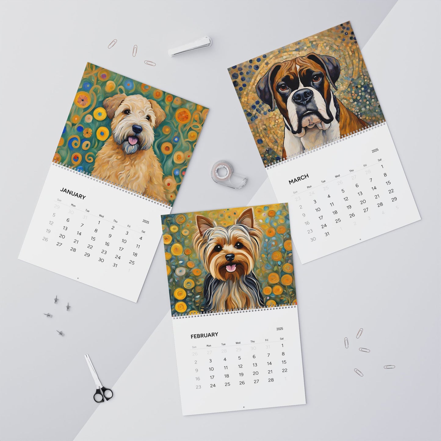 I Love Dogs 14" x 11.5" 2025 Wall Calendars