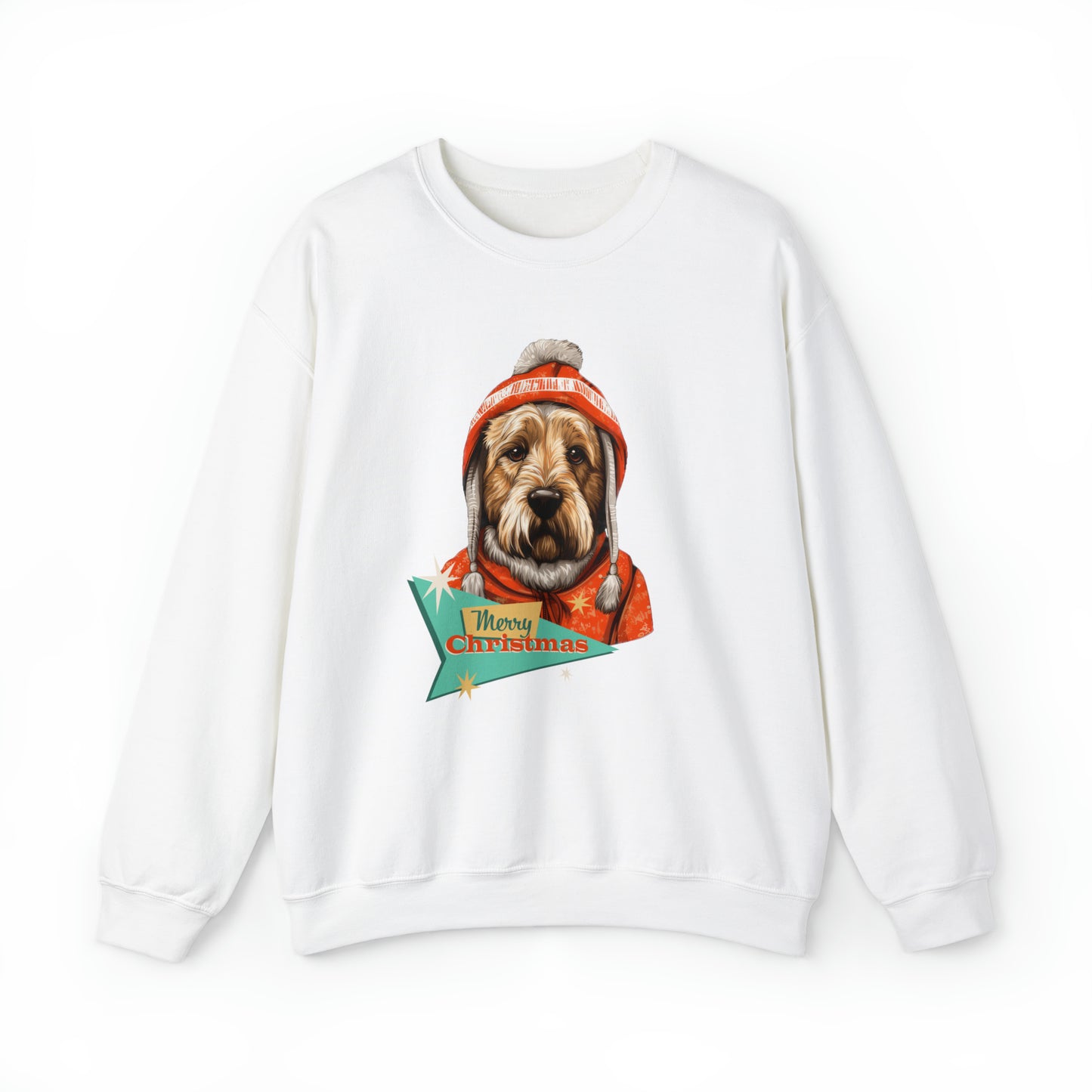 Soft Coated Wheaten Terrier Retro Merry Christmas Unisex Heavy Blend™ Crewneck Sweatshirt