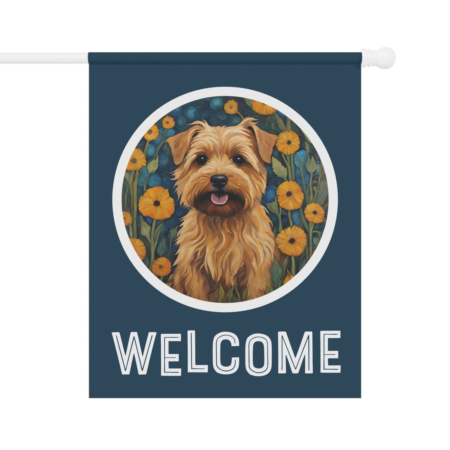 Norfolk Terrier Welcome 2-Sided Garden & House Flag/Banner