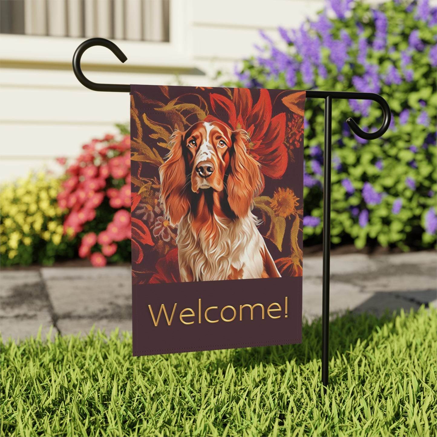 Irish Setter Welcome 2-Sided Garden & House Flag/Banner