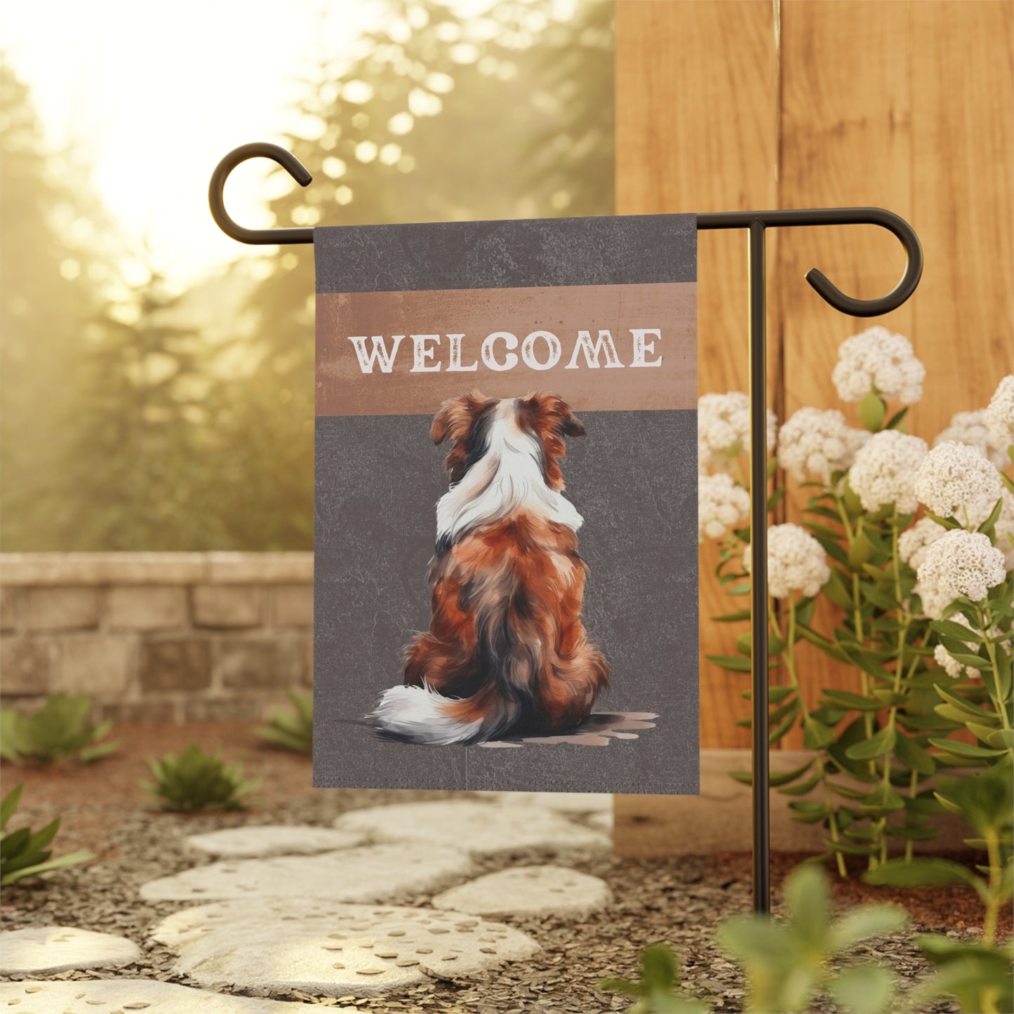 Australian Shepherd Welcome 2-Sided Garden & House Flag/Banner