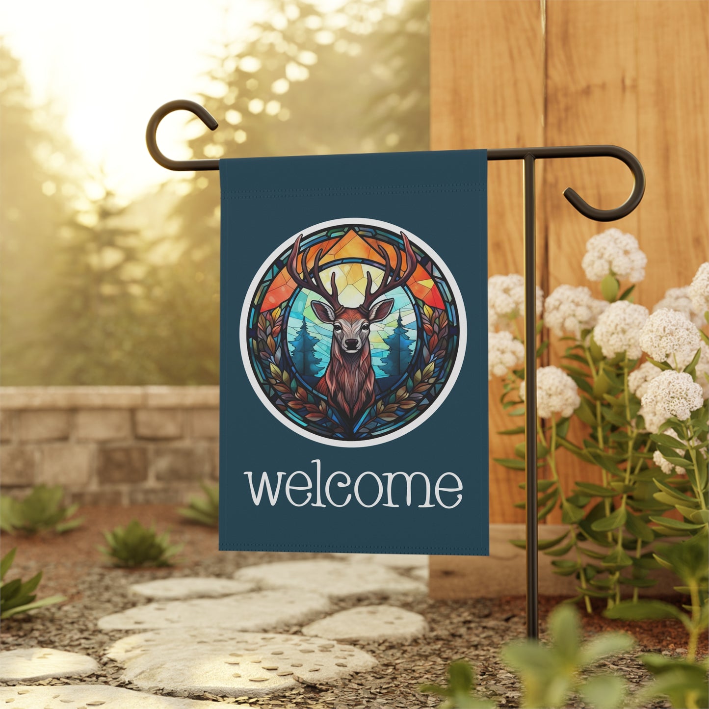 Buck Welcome 2-Sided Garden & House Flag/Banner