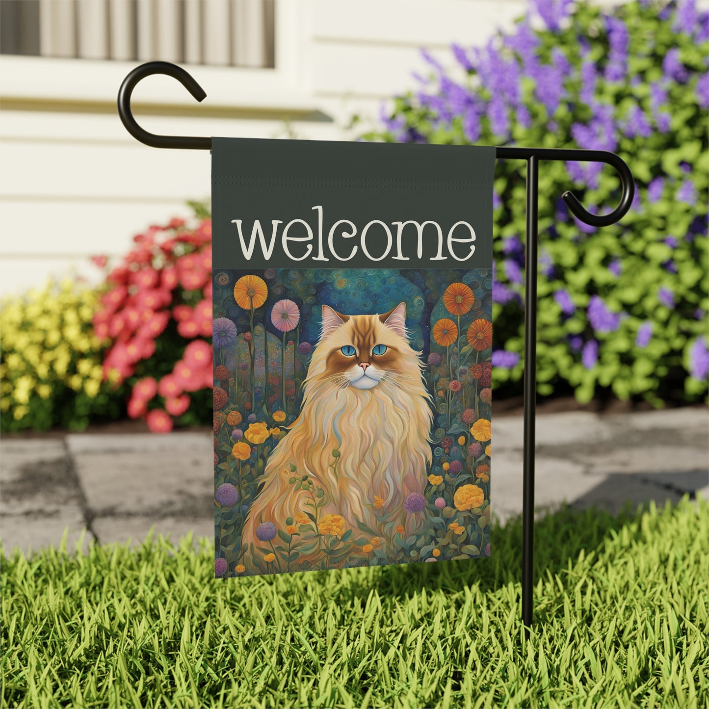 Himalayan Cat Welcome 2-Sided Garden & House Flag/Banner