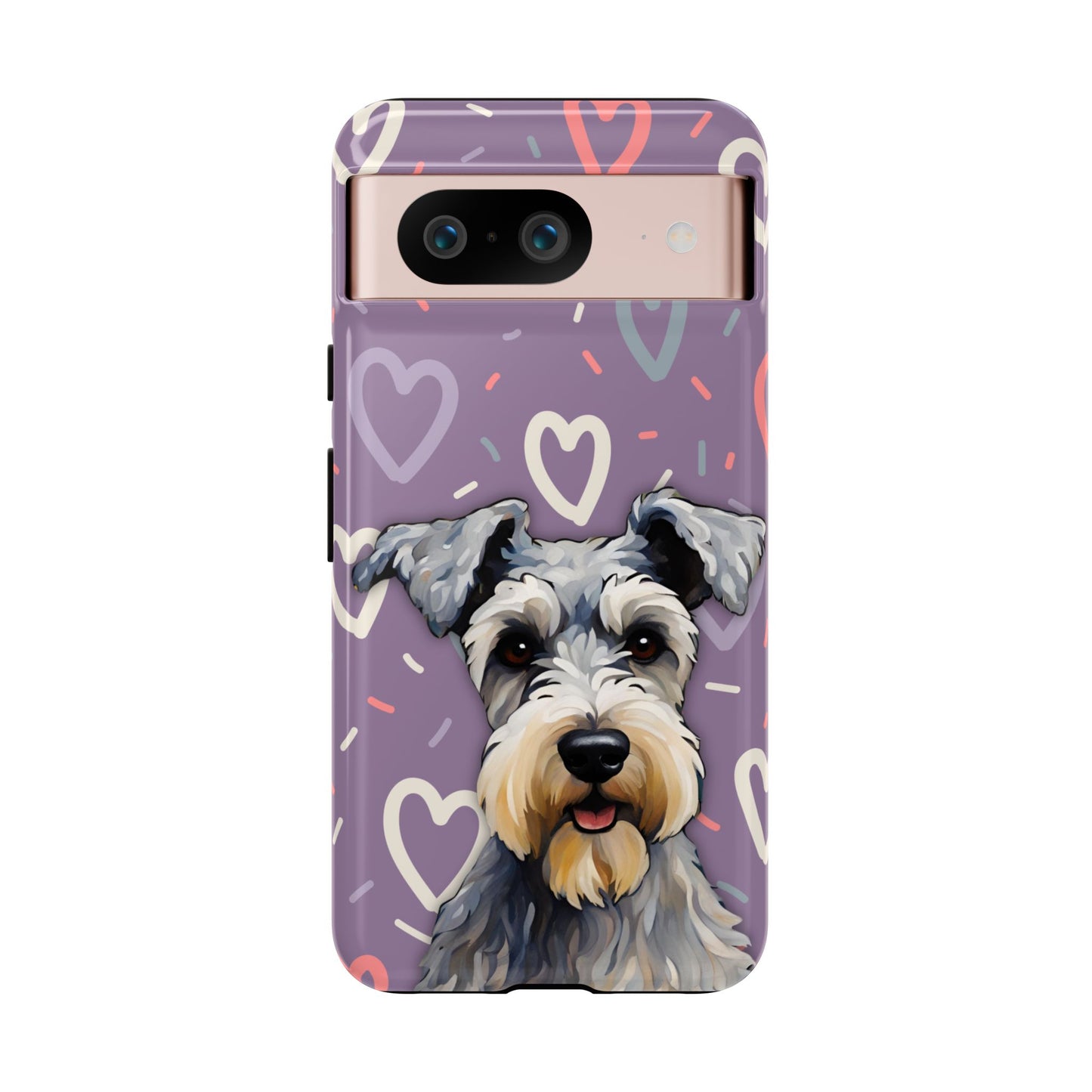 Miniature Schnauzer Love iPhone Samsung Galaxy Google Pixel Glossy Tough Case