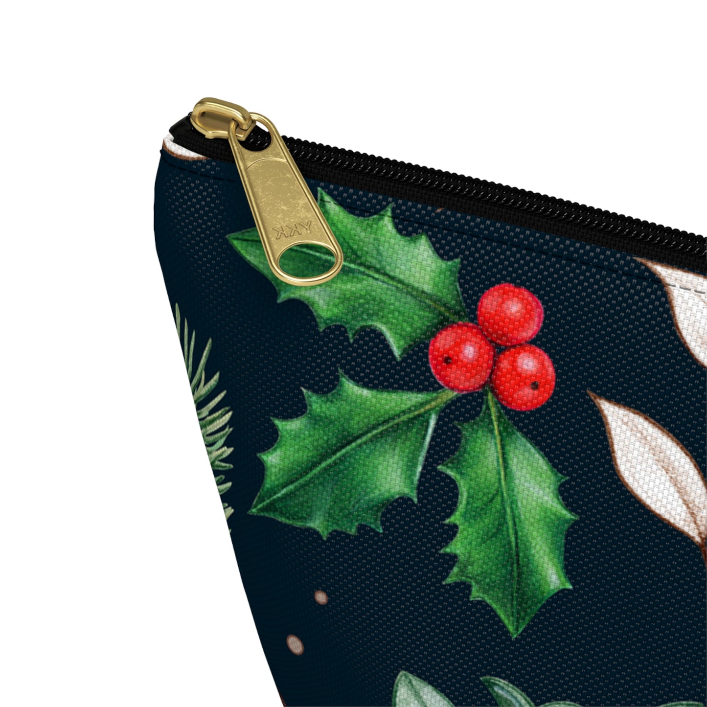 Holly Jolly Christmas Accessory Pouch w T-bottom