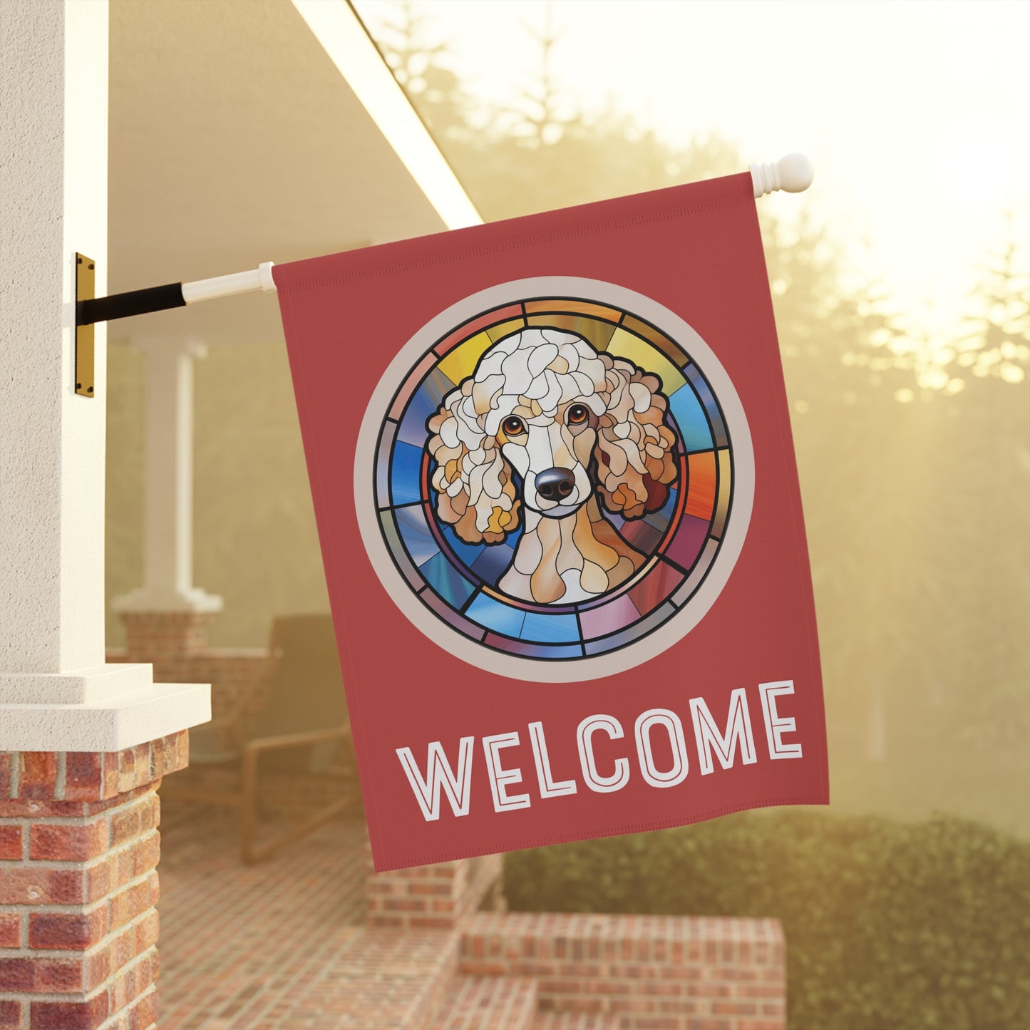 Poodle Welcome 2-Sided Garden & House Flag/Banner