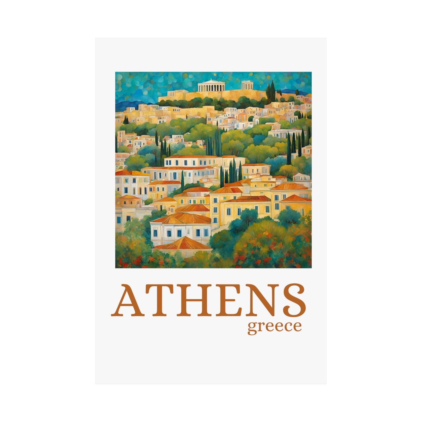 Athens Greece Travel Art Matte Poster