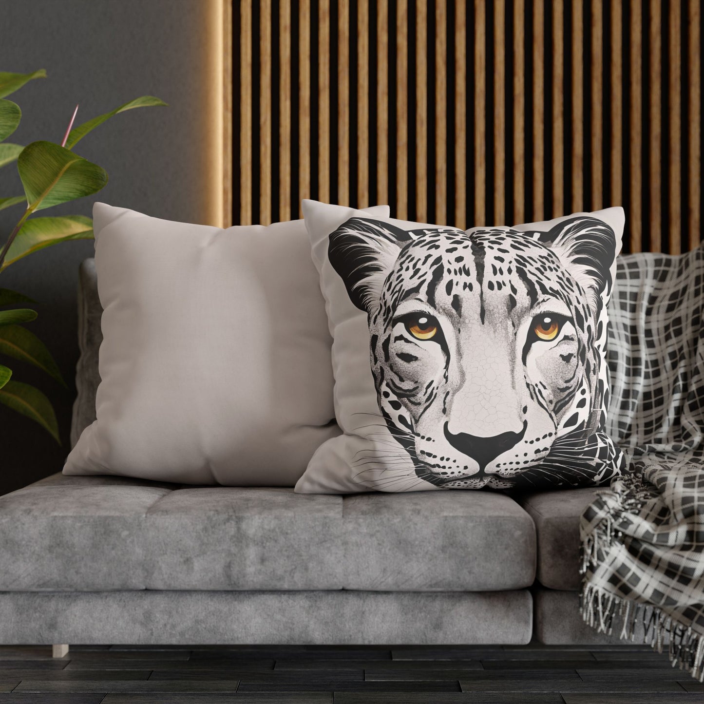 Leopard Square Poly Canvas Pillowcase