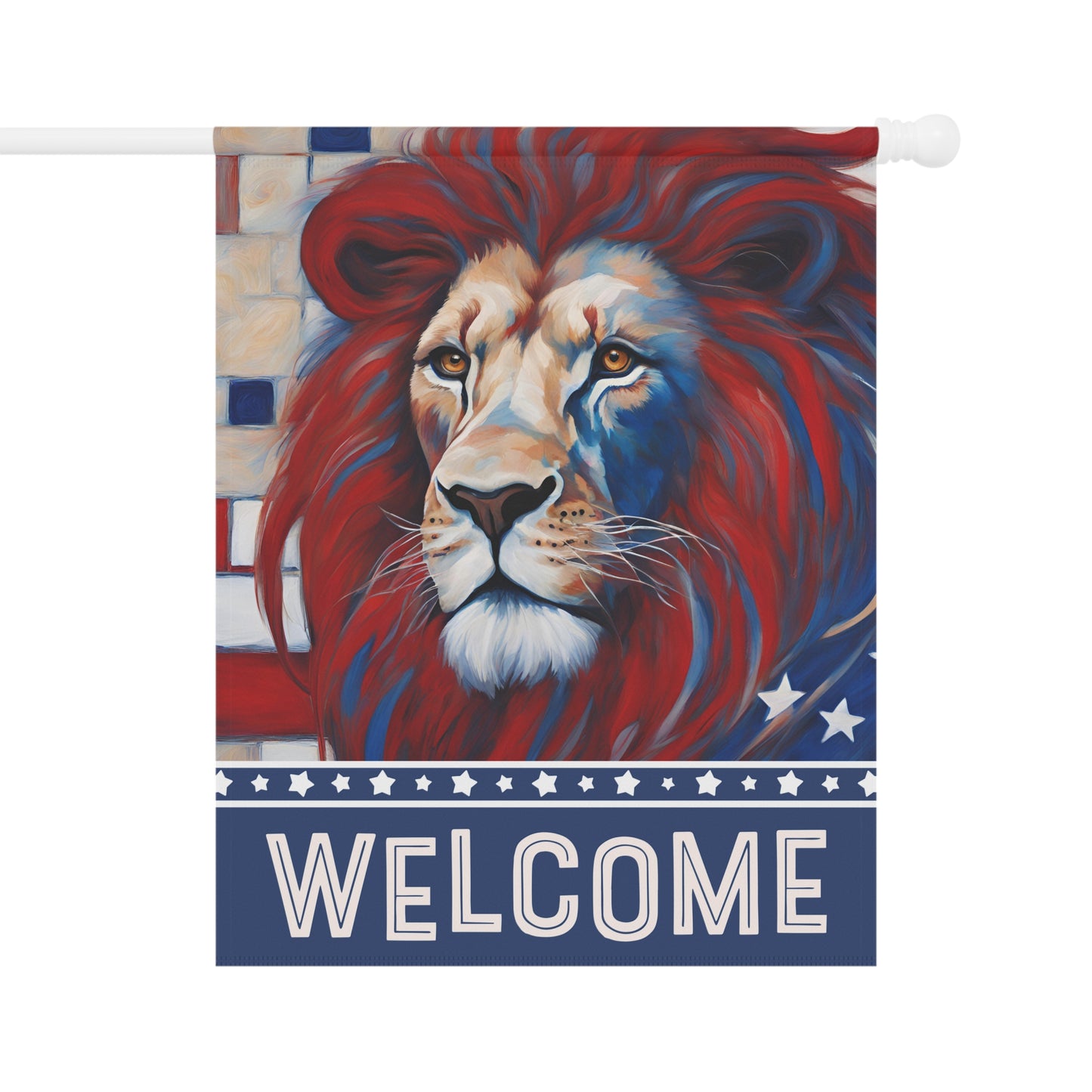 All American Lion Welcome 2-Sided Garden & House Flag/Banner