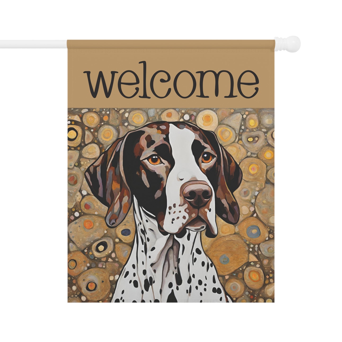 Pointer Welcome 2-Sided Garden & House Flag/Banner