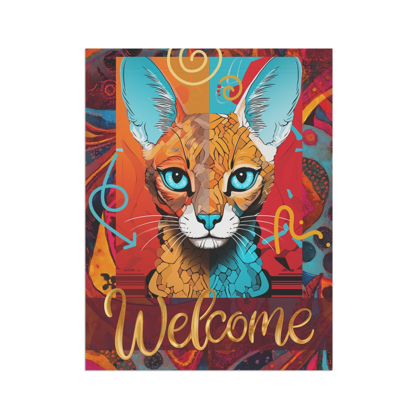 Omni Cat Welcome Maximalist 2-Sided Garden & House Banner