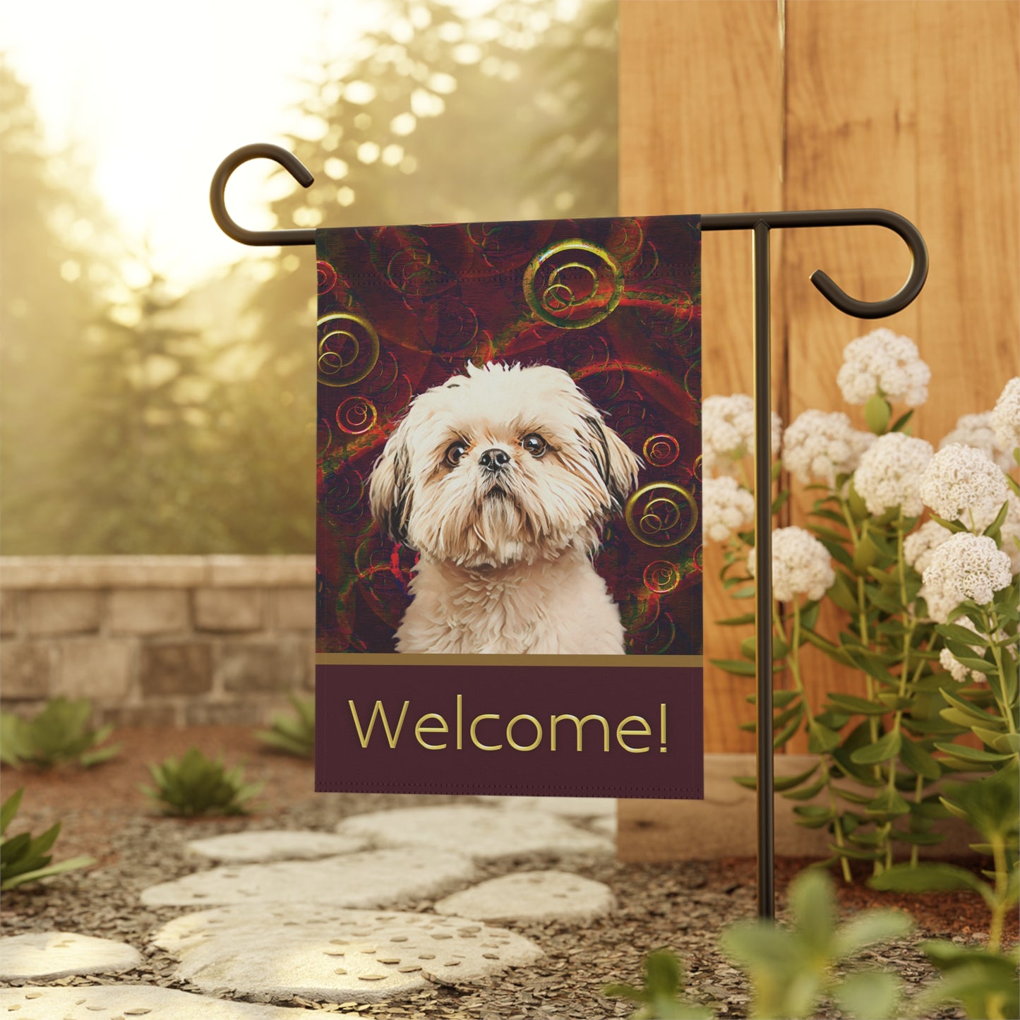 Shih Tzu Welcome 2-Sided Garden & House Flag/Banner