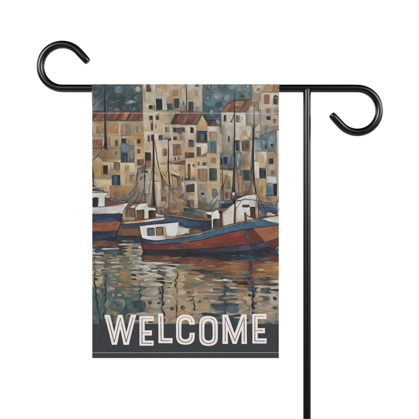 Boat Town Welcome 2-Sided Garden & House Flag/Banner