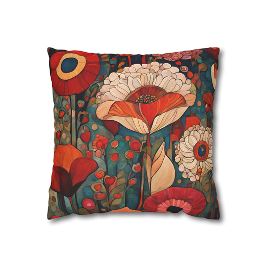 Love Blooms Square Poly Canvas Pillowcase