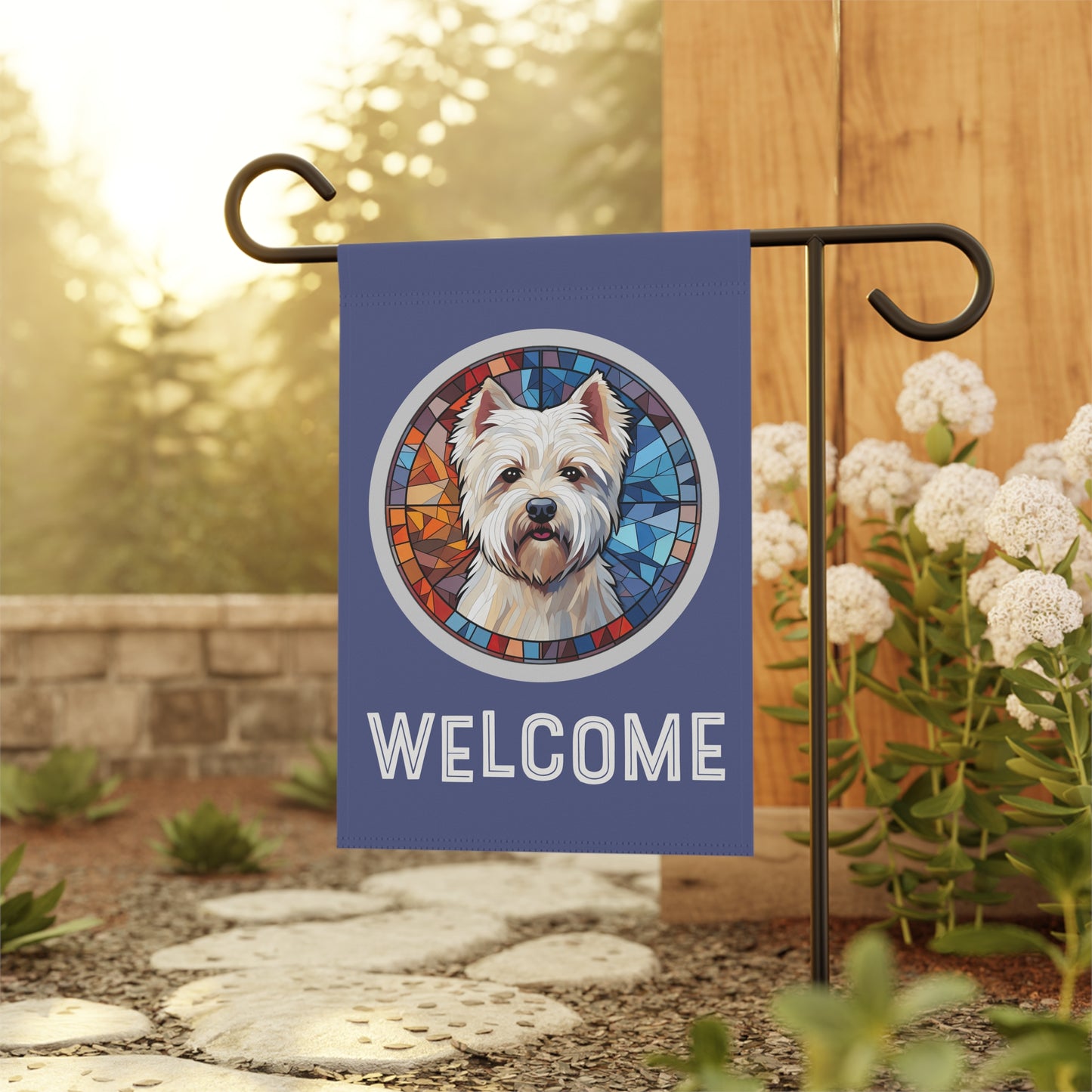 West Highland Terrier Welcome 2-Sided Garden & House Flag/Banner