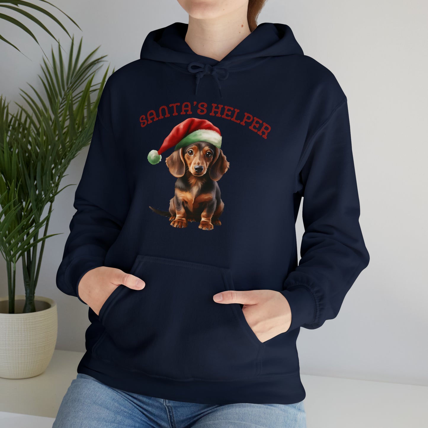 Dachshund Santa's Helper Unisex Heavy Blend™ Hooded Sweatshirt