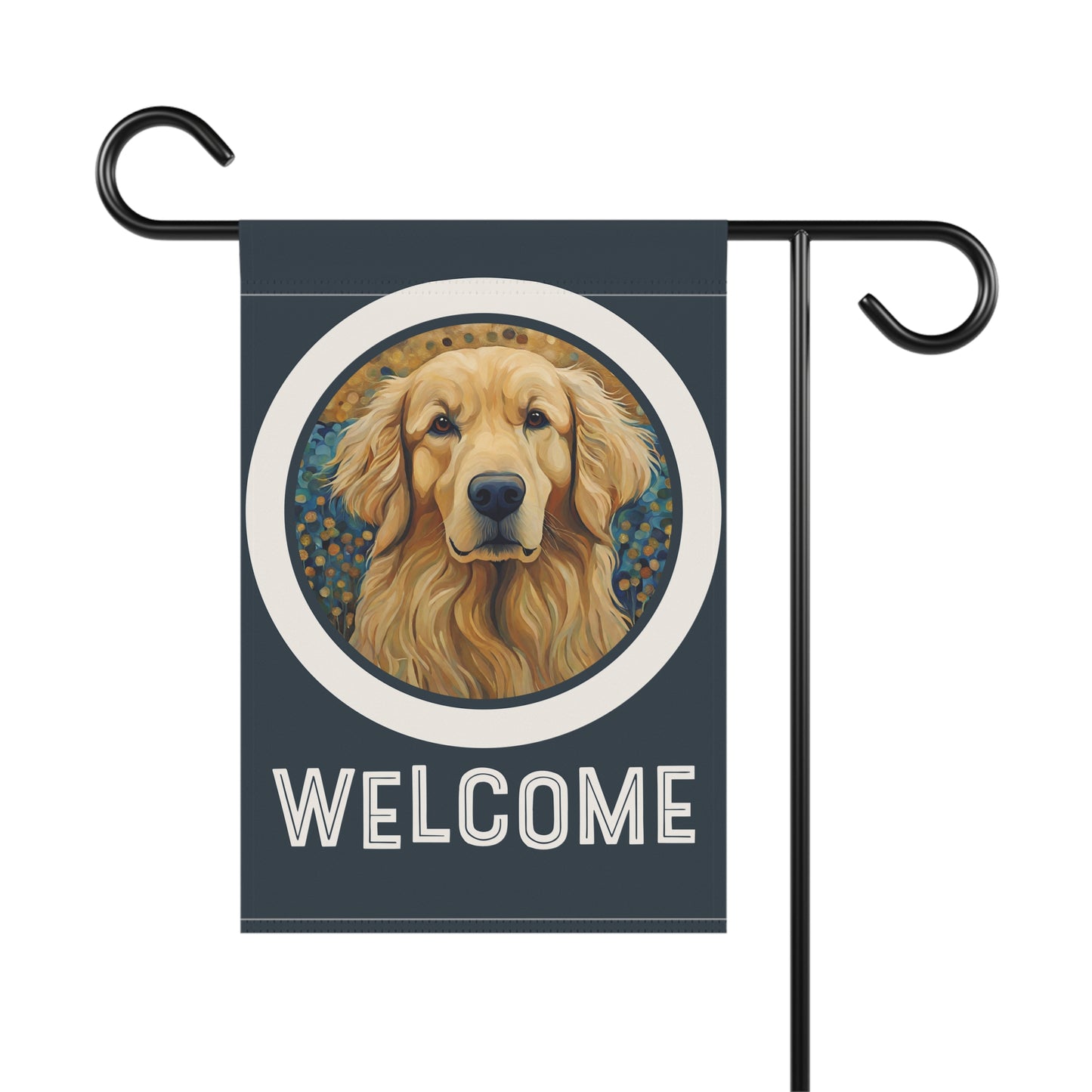 Golden Retriever 2 Welcome 2-Sided Garden & House Flag/Banner