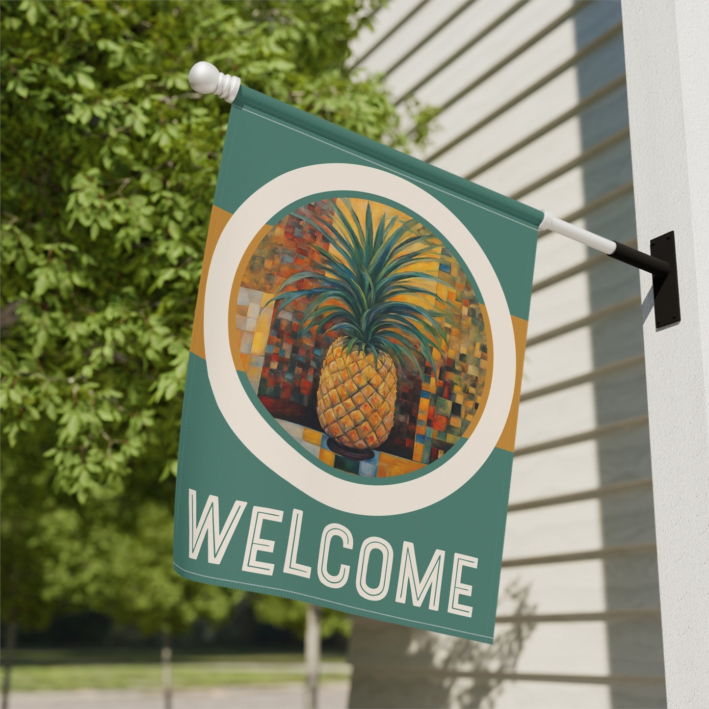 Pineapple Delight Welcome 2-Sided Garden & House Flag/Banner