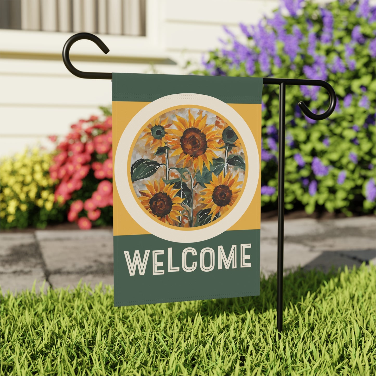 Sunflowers on My Mind Welcome 2-Sided Garden & House Flag/Banner