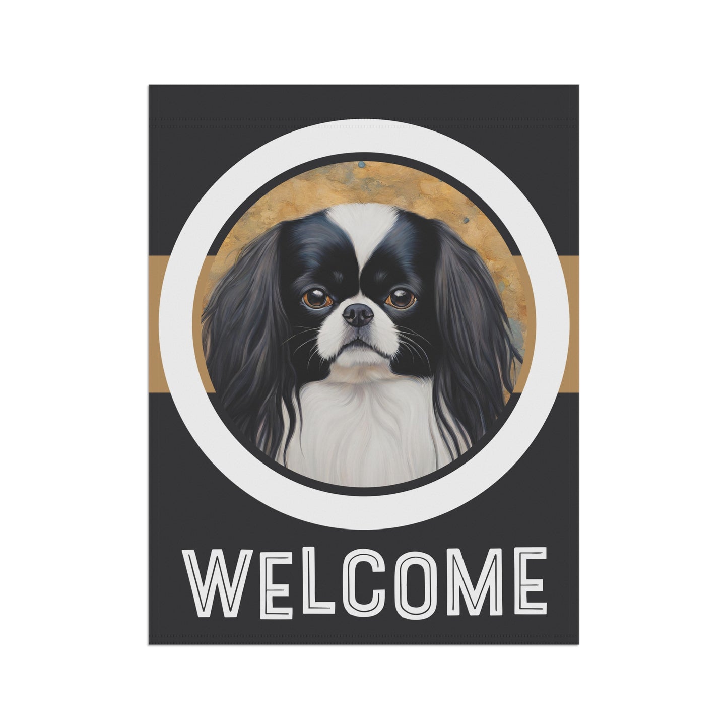 Japanese Chin Welcome 2-Sided Garden & House Flag/Banner