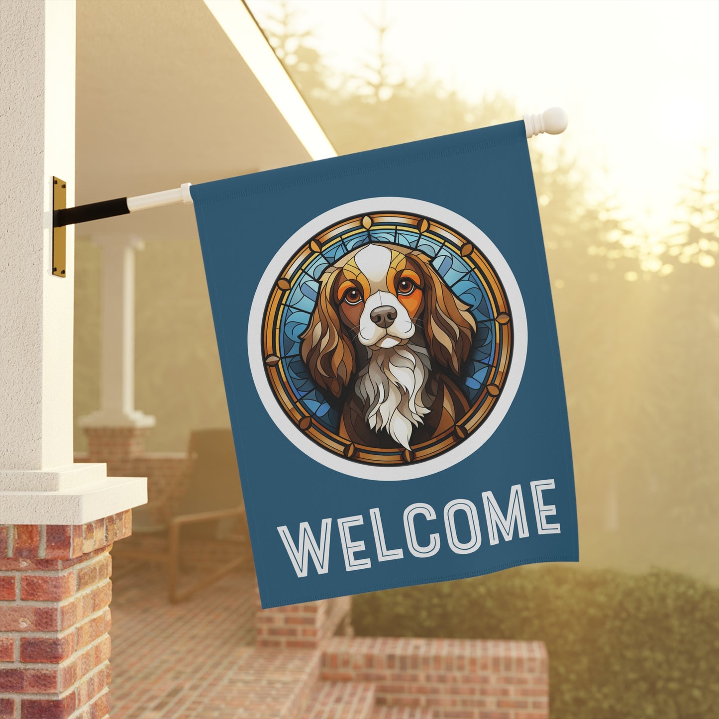 Cavalier King Charles Welcome 2-Sided Garden & House Flag/Banner