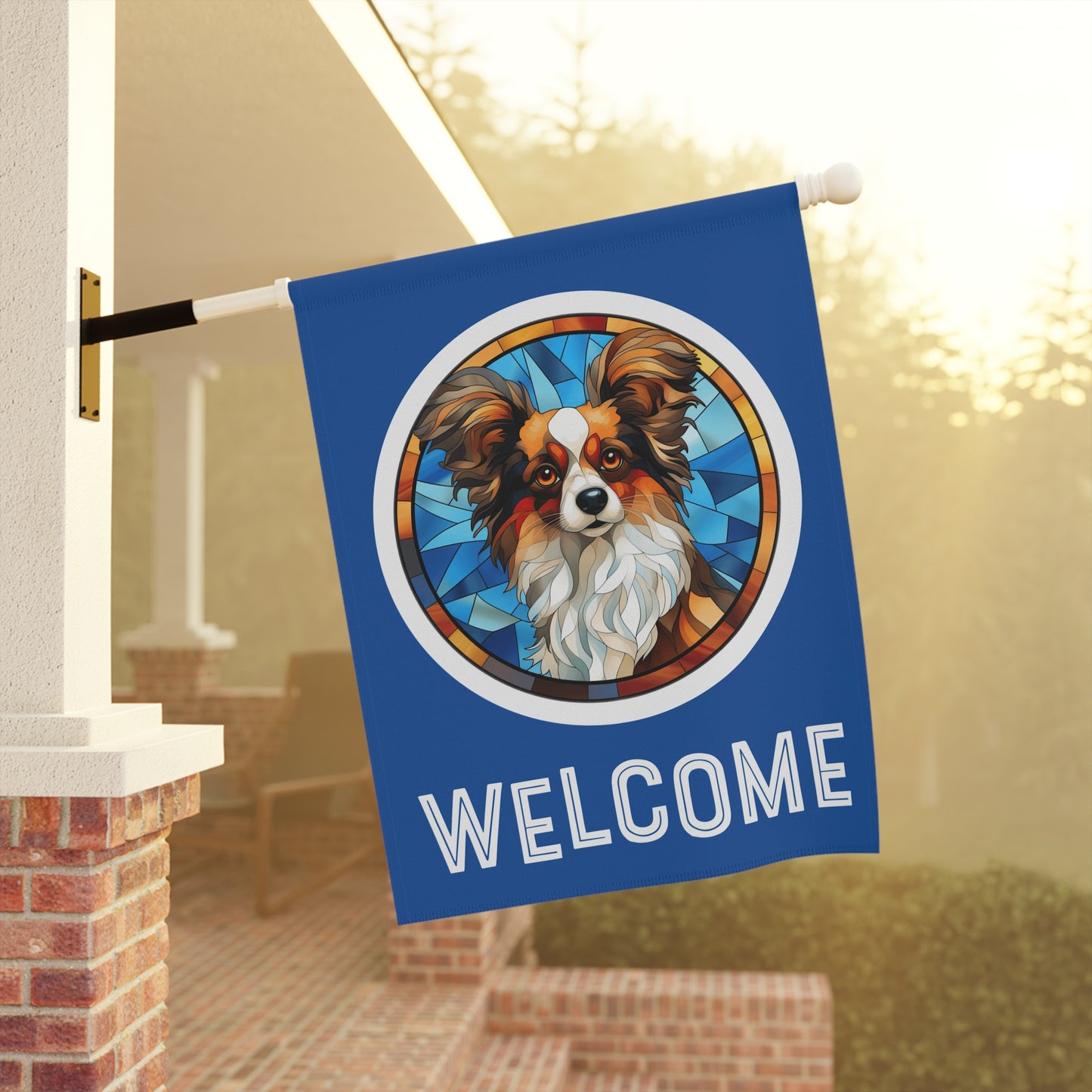 Papillon Welcome 2-Sided Garden & House Flag/Banner
