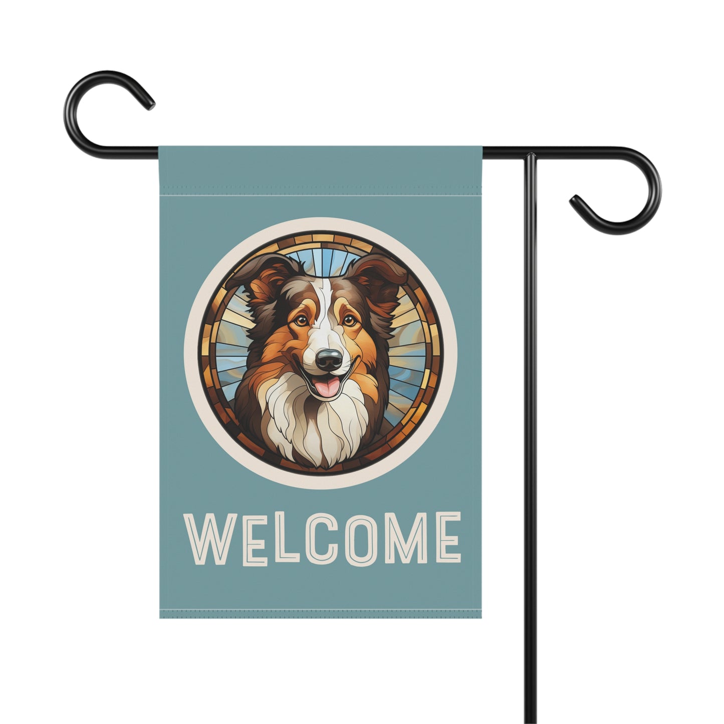 Collie Welcome 2-Sided Garden & House Flag/Banner