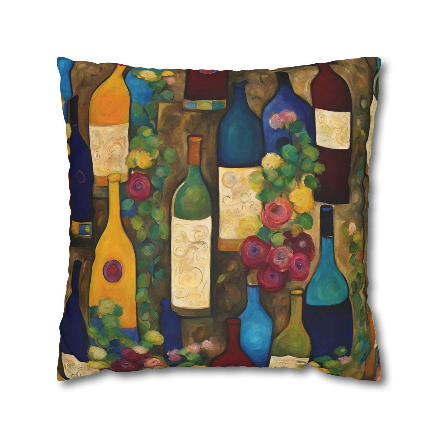 Wine Garden Square Poly Canvas Pillowcase