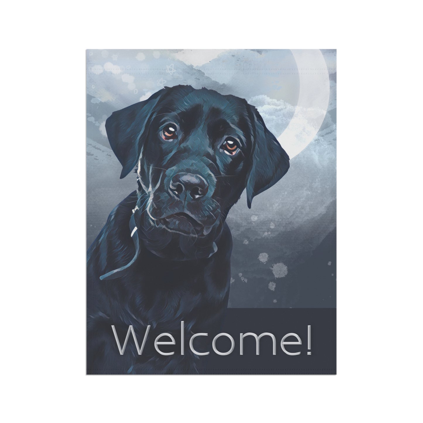 Black Labrador Welcome 2-Sided Garden & House Flag/Banner