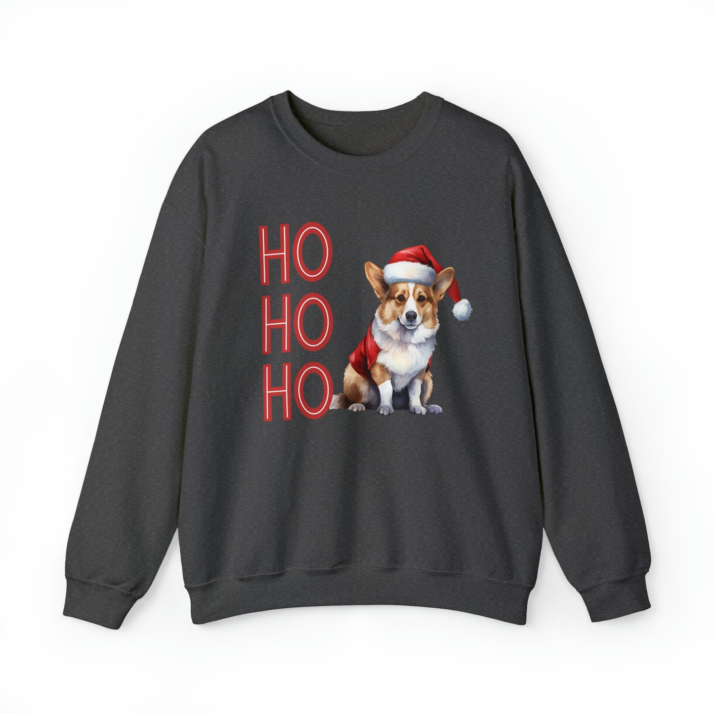 Corgi in Santa Hat Ho Ho Ho Unisex Heavy Blend™ Crewneck Sweatshirt