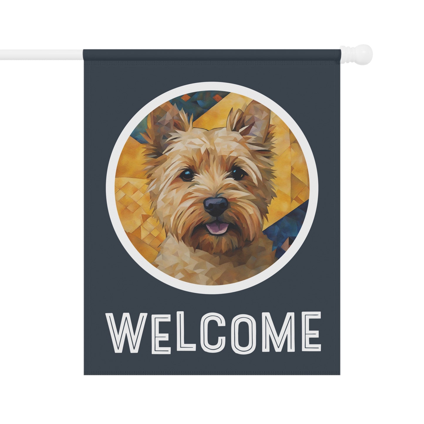 Norwich Terrier Welcome 2-Sided Garden & House Flag/Banner