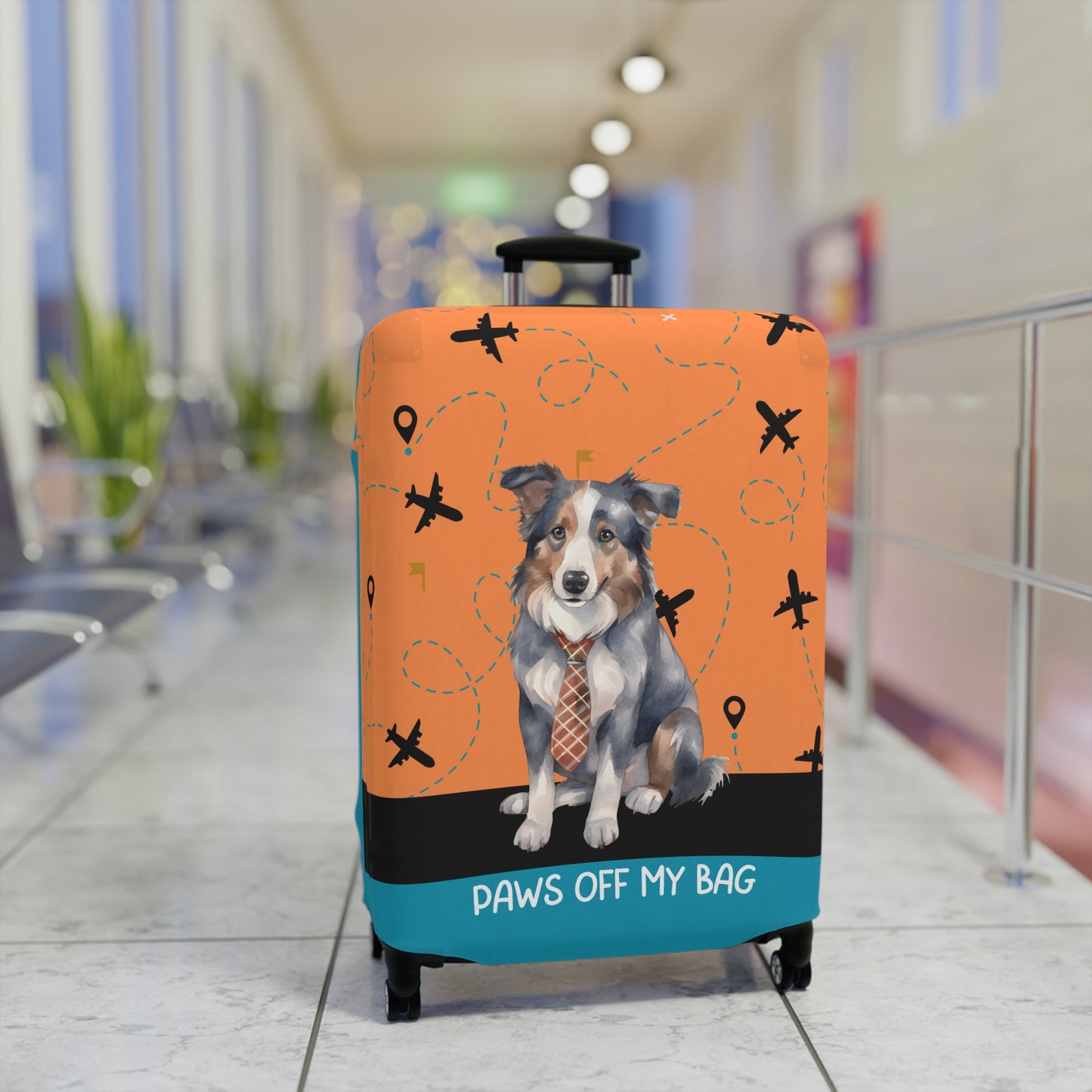 Border Collie in Tie Paws Off My Bag Luggage Cover