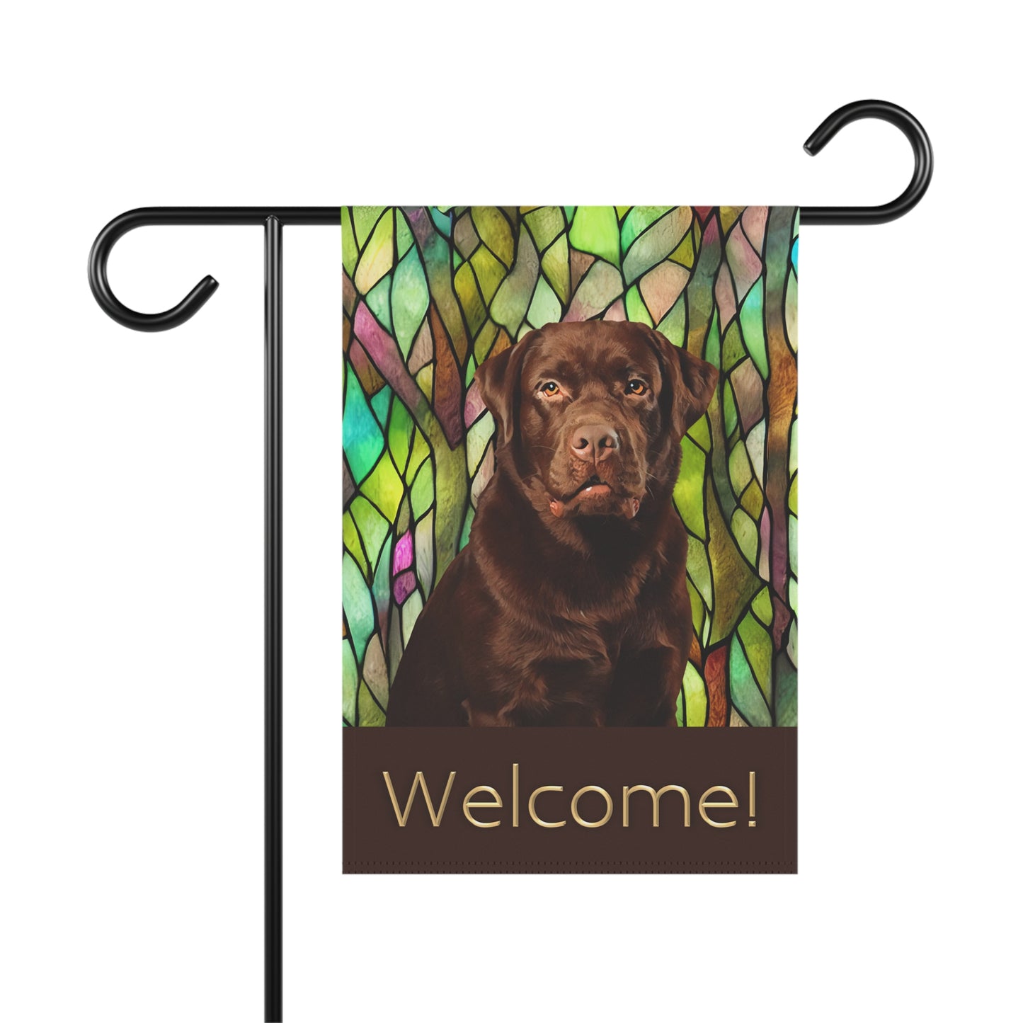 Chocolate Labrador Welcome 2-Sided Garden & House Flag/Banner