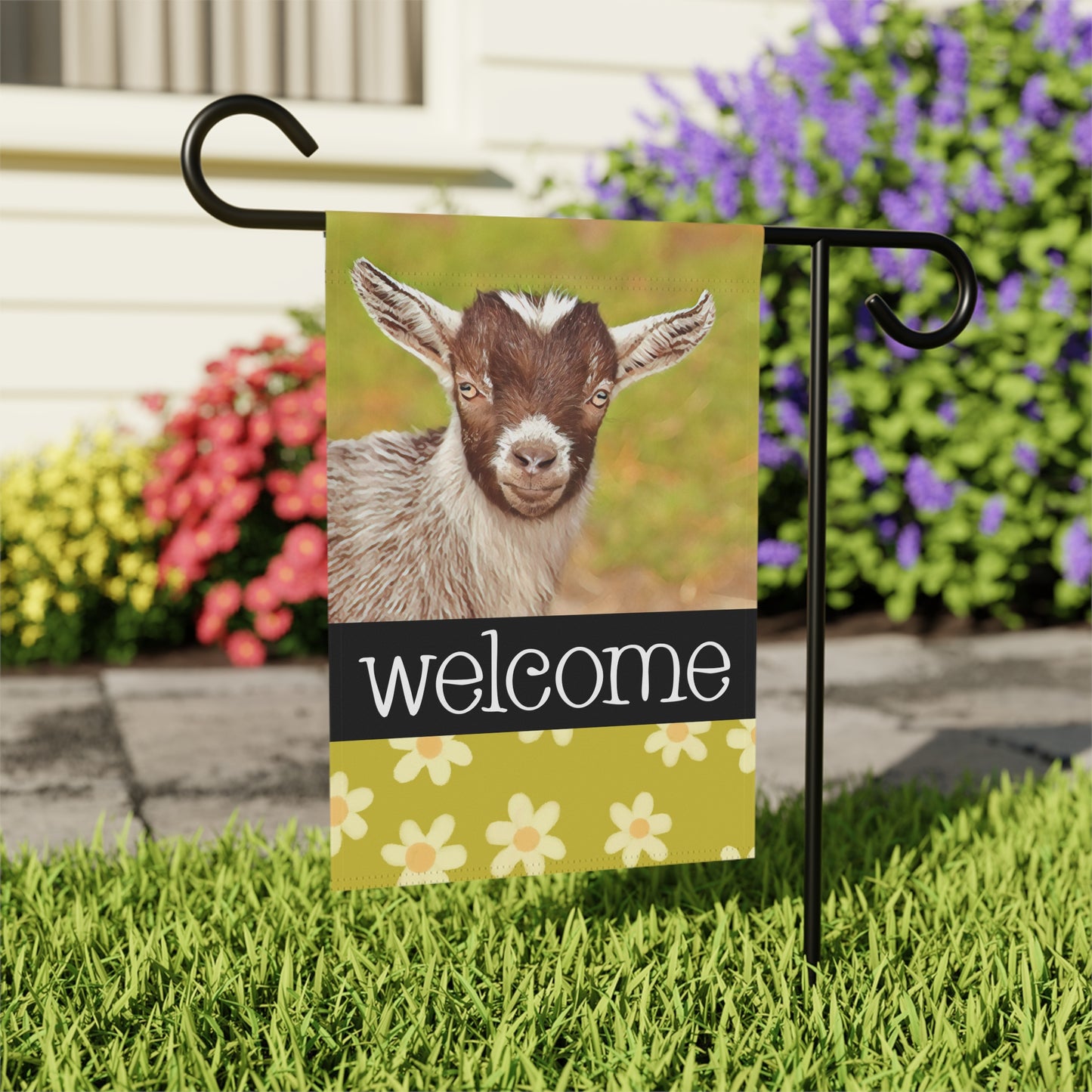 Kid Goat Welcome 2-Sided Garden & House Flag/Banner