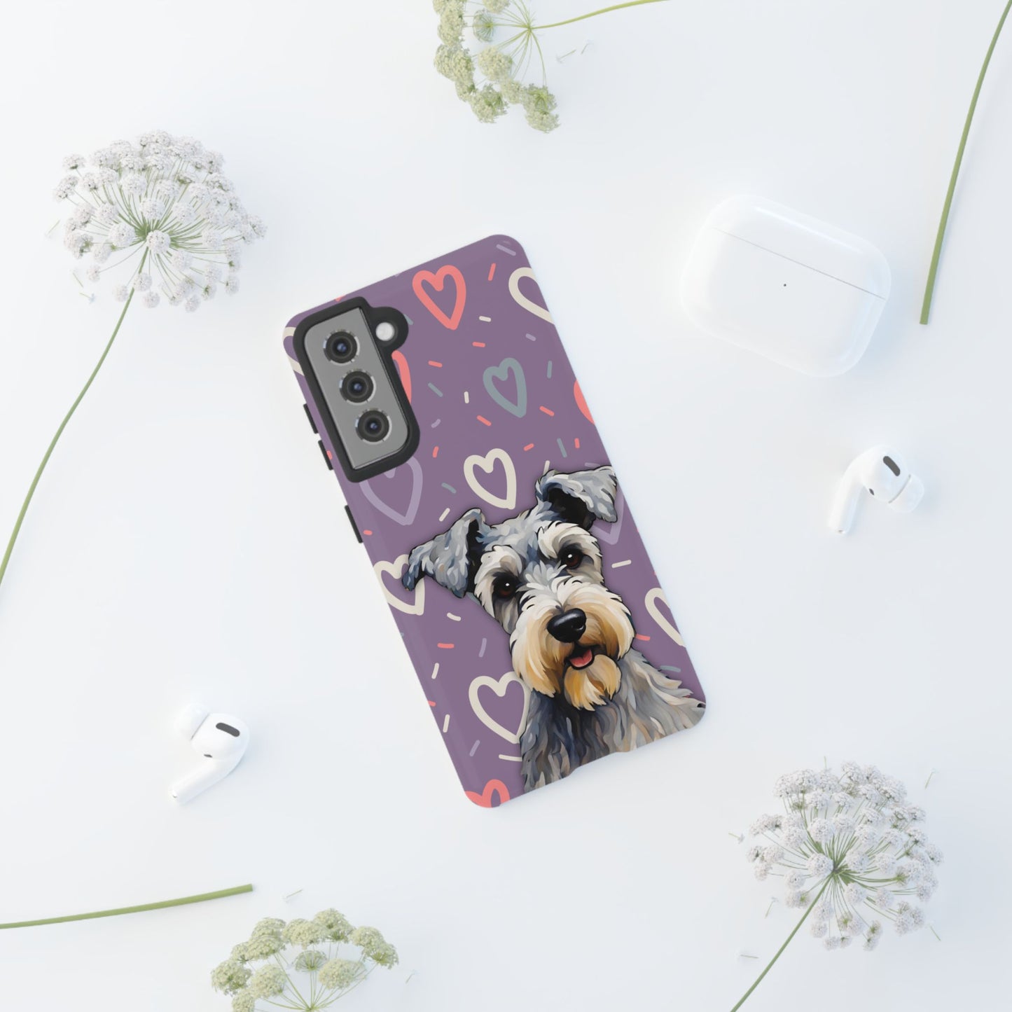 Miniature Schnauzer Love iPhone Samsung Galaxy Google Pixel Glossy Tough Case