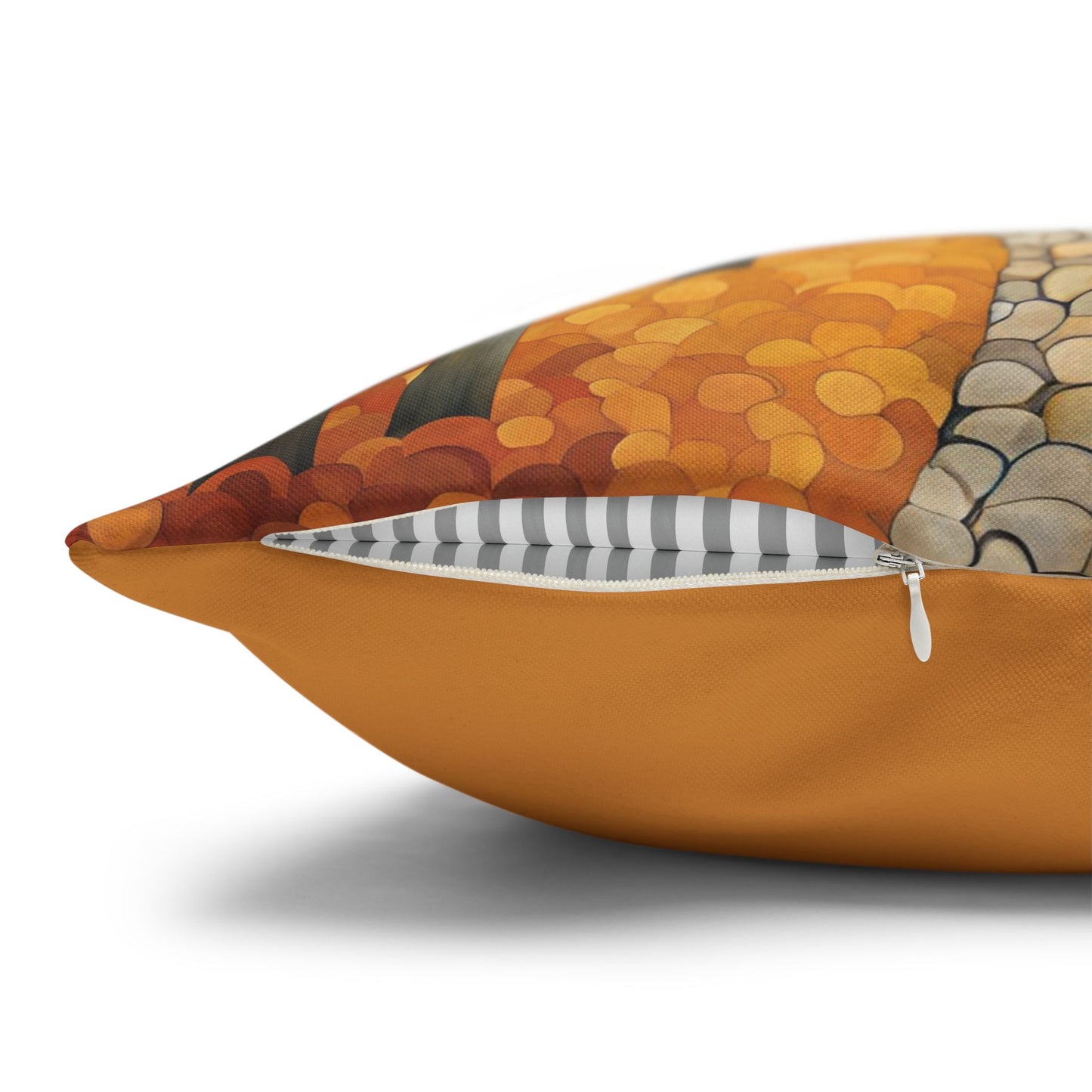 Autumn Path Square Poly Canvas Pillowcase