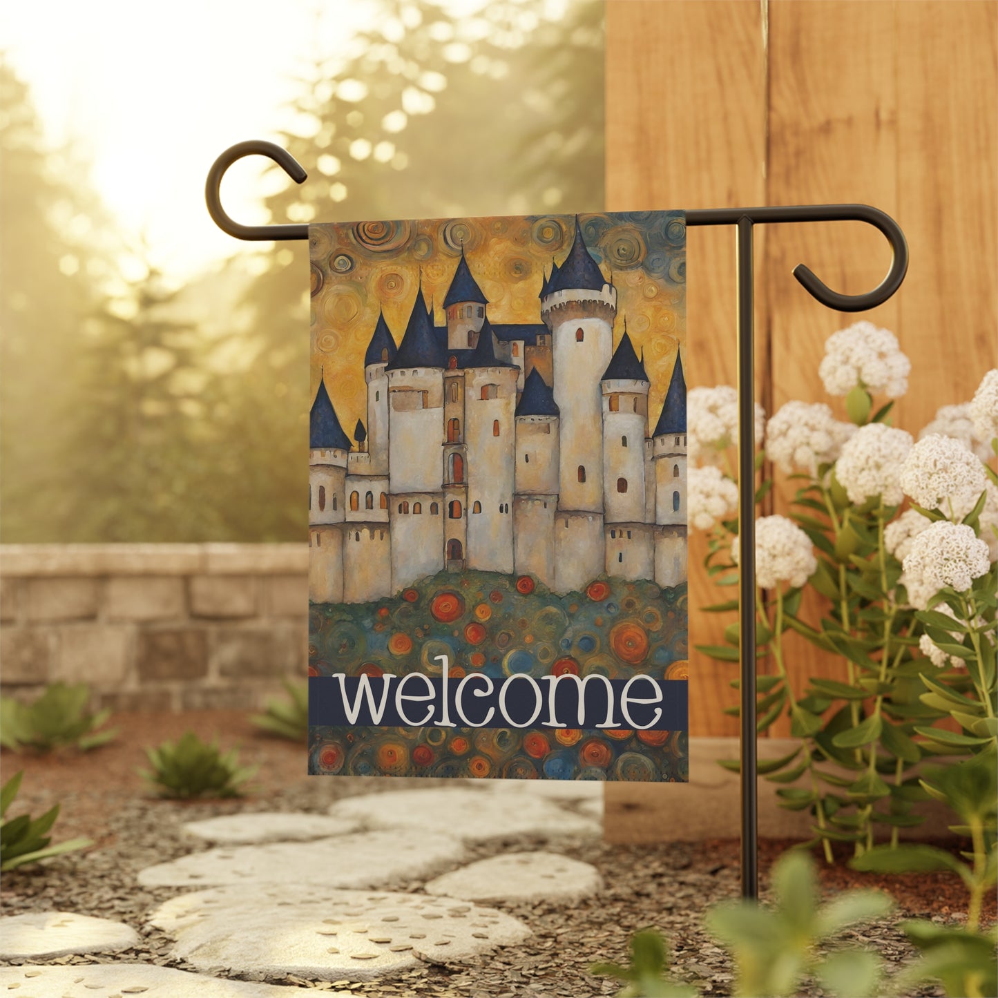 Castle on the Hill Welcome 2-Sided Garden & House Flag/Banner