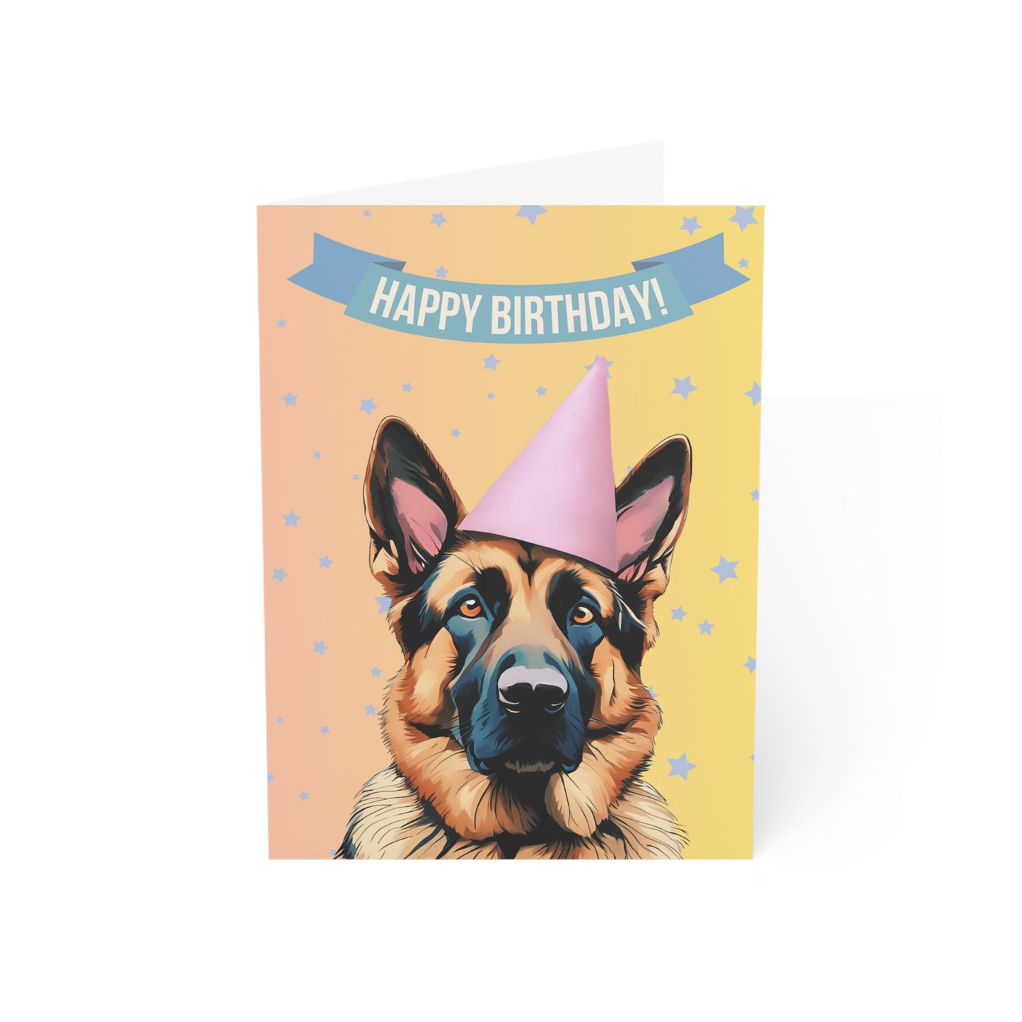 German Shepherd Happy Birthday 5 x 7 Greeting Cards (10 Pack)