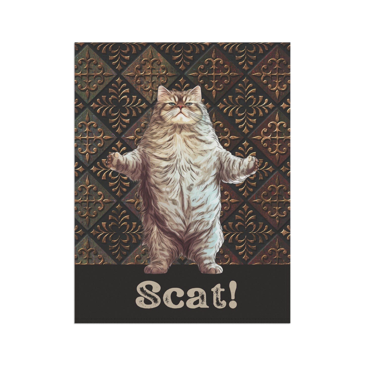 Scat Cat 2-Sided Garden & House Flag/Banner