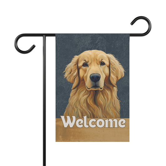 Golden Retriever Welcome 2-Sided Garden & House Flag/Banner