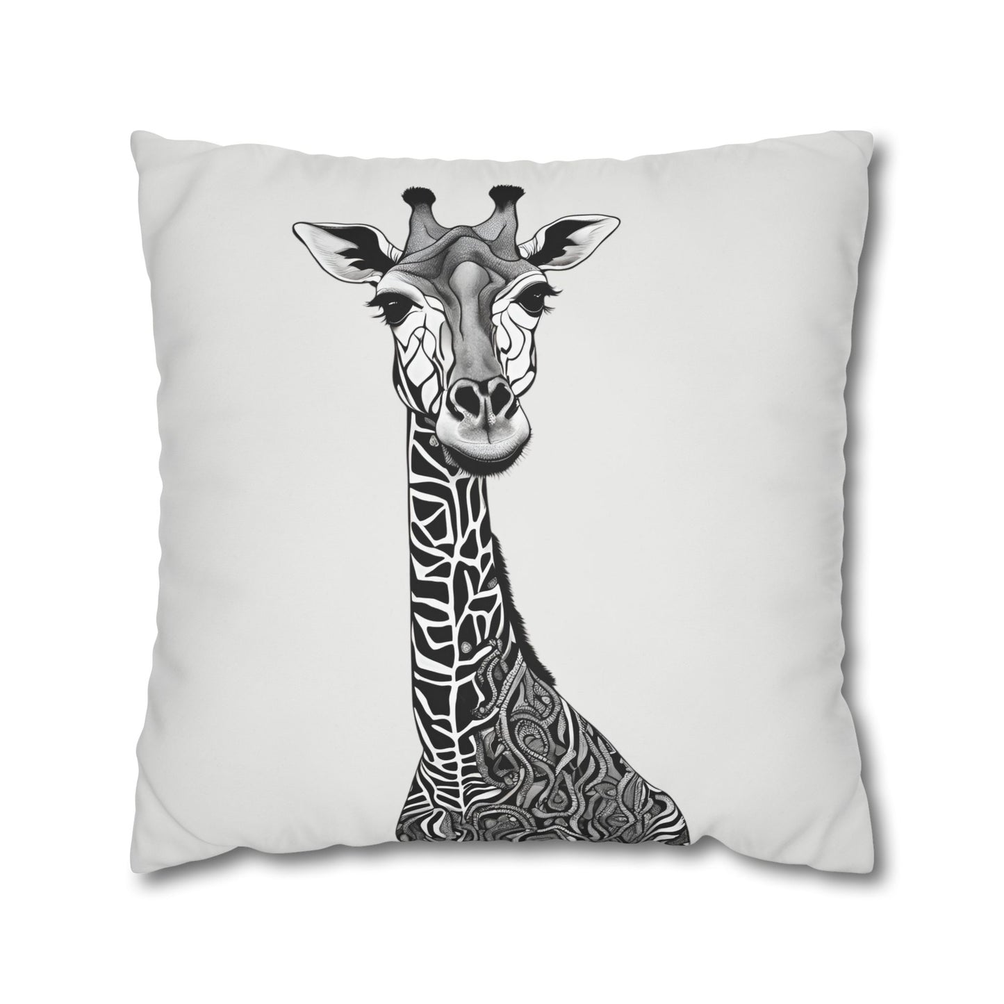 Giraffe Square Poly Canvas Pillowcase