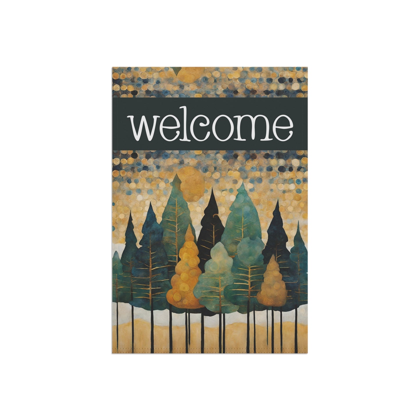 Pine Trees Welcome 2-Sided Garden & House Flag/Banner