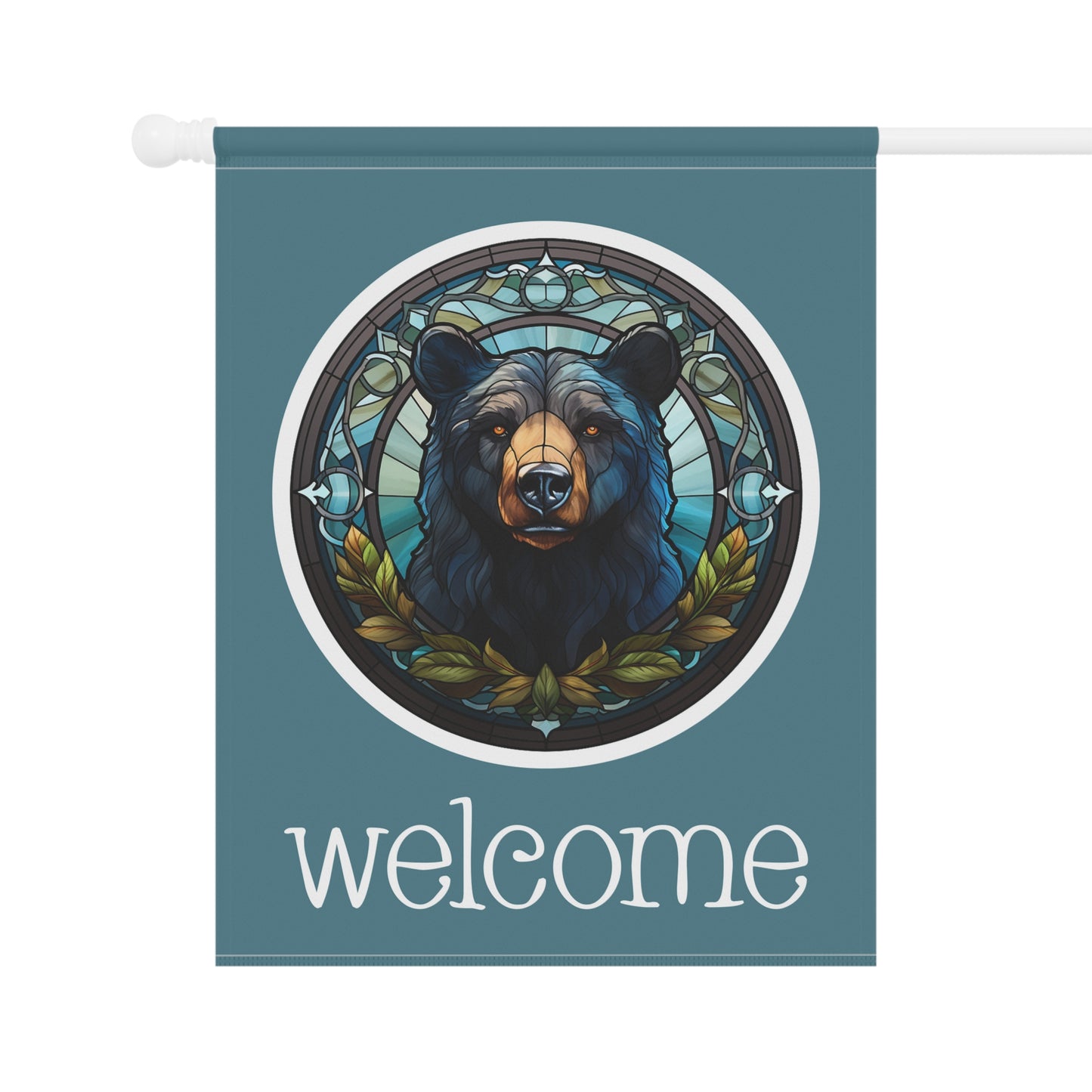 Black Bear Welcome 2-Sided Garden & House Flag/Banner