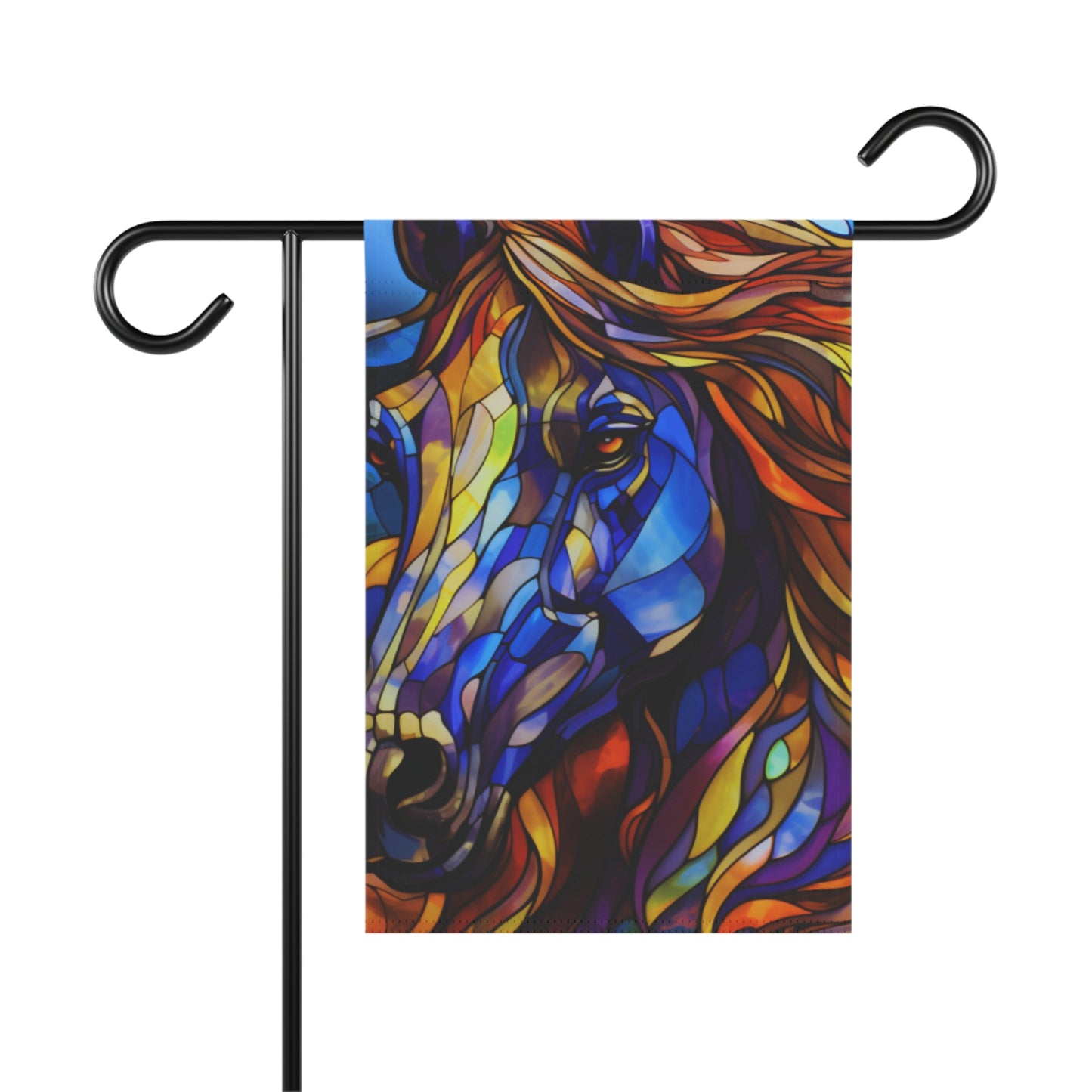 Stallion Stained Glass 2-Sided Garden & House Flag/Banner