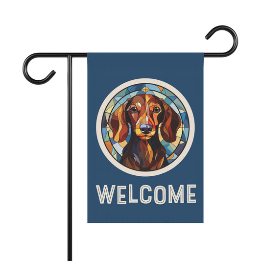 Dachshund Welcome 2-Sided Garden & House Flag/Banner